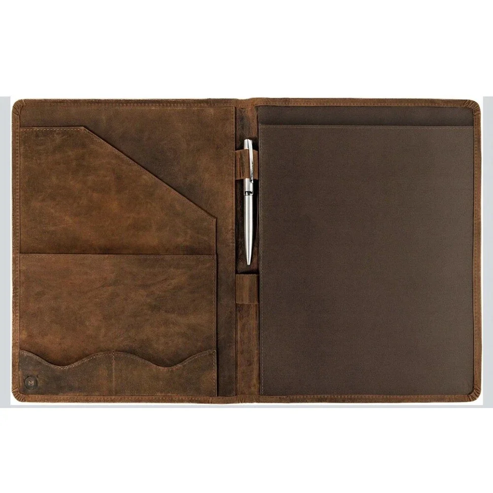 Leather Portfolio Professional Organizer Padfolio – Resume Folder with Luxury Pe